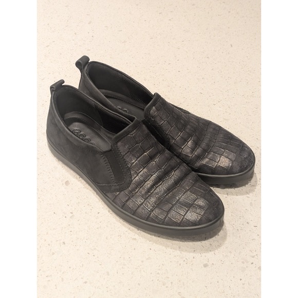 Ecco Shoes - Women's‎ Ecco Aimee Croc Embossed Leather Slip On loafers Shoes Sz 39 US 8 / 8.5
